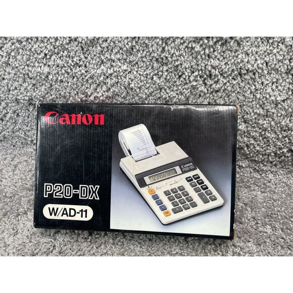 Canon Electric Calculator P20 DX Adding Machine AD 11 Power Adapter New - Picture 1 of 12